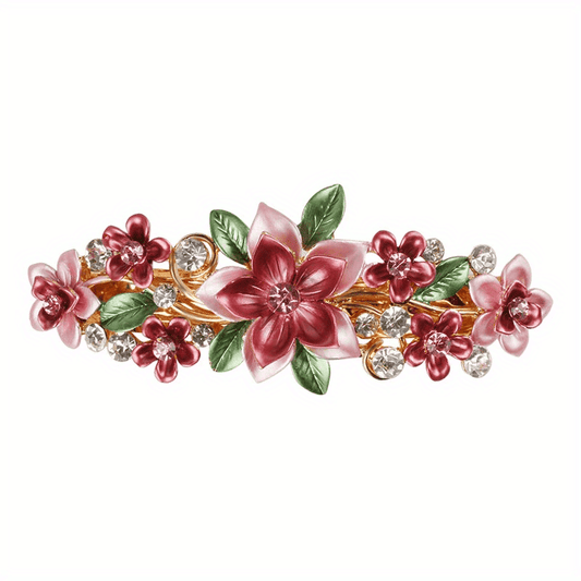 Alloy Colorful Flower Hair Clip Vintage Barrette Jewelry Hair Accessories