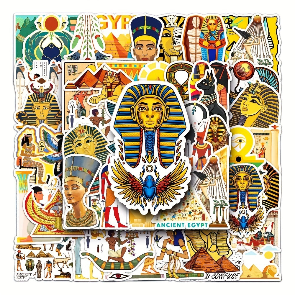 50pcs Pyramid Egypt Series Waterproof Stickers for Motorcycle Laptop Helmet Mug