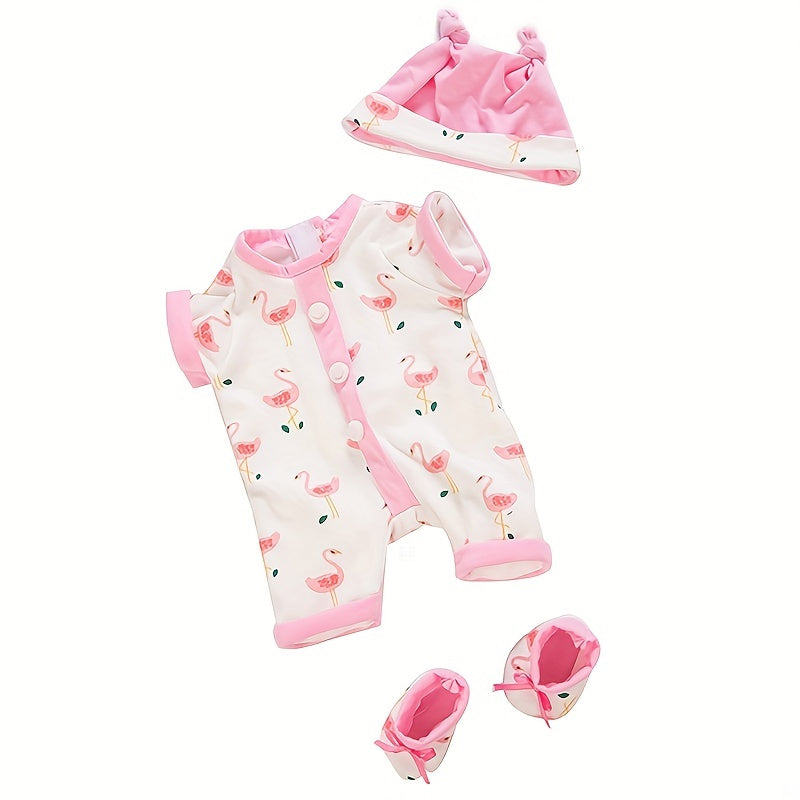 Newborn Doll Pajamas Set With Hat And Shoes