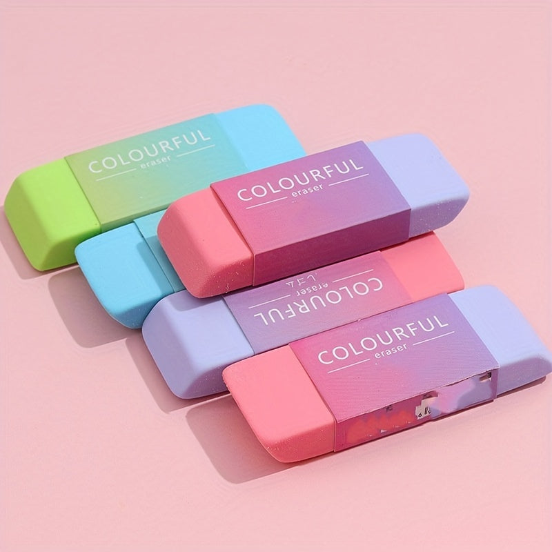 2pcs Rainbow Eraser for Students No Trace Large Stationery