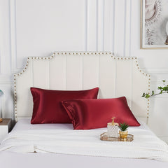 2pcs Satin Pillowcase Solid Pillow Covers - No Pillow Insert