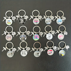 Camping Car Keychain I Love Camping Trailer Sign Tag Holiday Memorial Gift Men