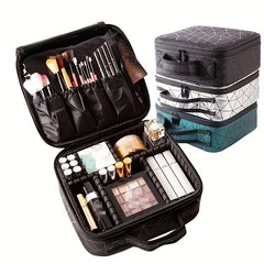Adjustable Compartments Travel Makeup Train Case for Women