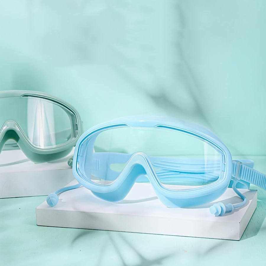 Large Frame Waterproof Anti-fog Swim Goggles
