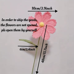 Crochet Knitted Flower Forever Mothers Valentines Teachers Decor