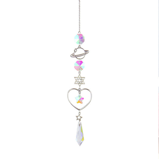 Bird Crystal Pendant Moon Sun Catcher Wind Chime Garden Decor