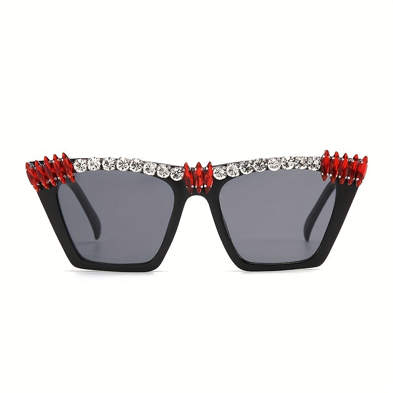 Y2K Rhinestone Cat Eye Sunglasses UV400 Sun Shades