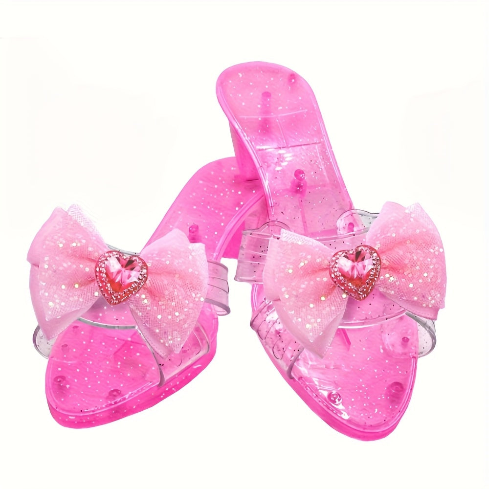 Sparkling Princess High Heels with Diamond Bow - Ideal Gift for Girls