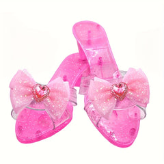 Sparkling Princess High Heels with Diamond Bow - Ideal Gift for Girls