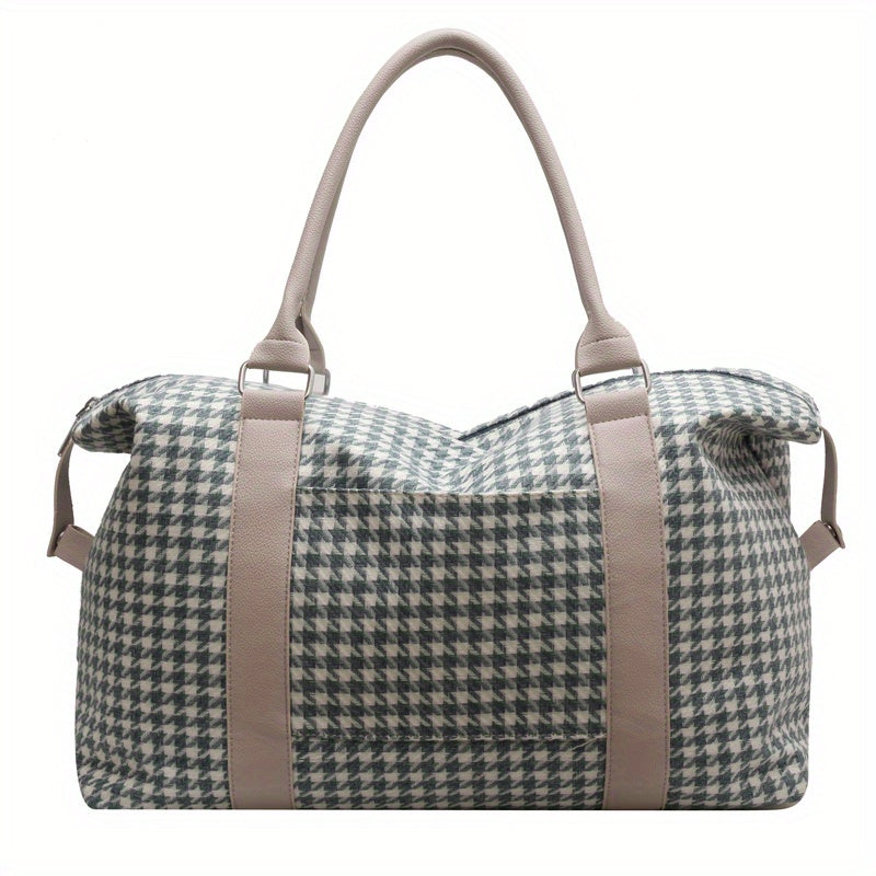 Houndstooth Pattern Travel Bag Large Capacity Duffle Bag