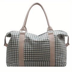 Houndstooth Pattern Travel Bag Large Capacity Duffle Bag