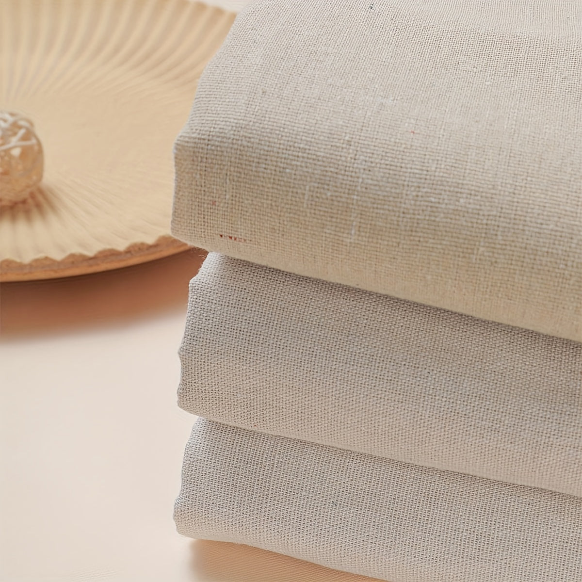 Rectangle Linen Tablecloth Beige Stain Resistant for Kitchen Dining