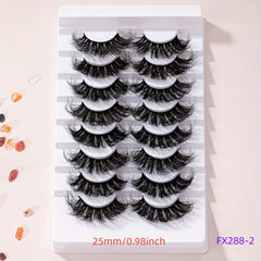 8 Pairs 25mm Cat Eye Faux Mink Lashes 9D Wispy Dramatic Thick Volume Makeup Tool