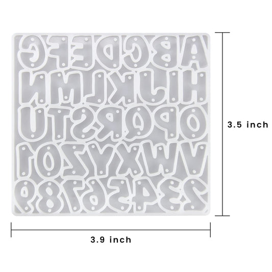 Alphabet Keychain Resin Mold Earrings Necklace Pendant Silicone Mould DIY