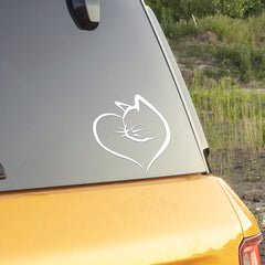 Cat & Hearts Sticker Reflective Auto Decoration Waterproof