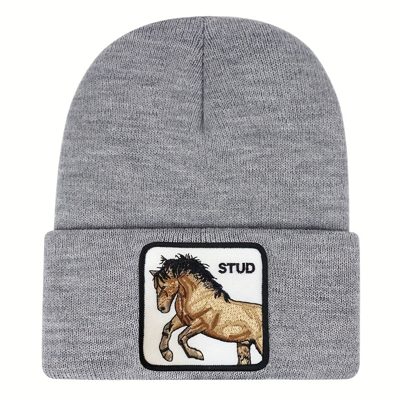 Horse Pattern Beanie Hat for Men