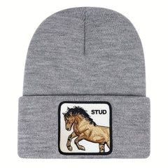 Horse Pattern Beanie Hat for Men