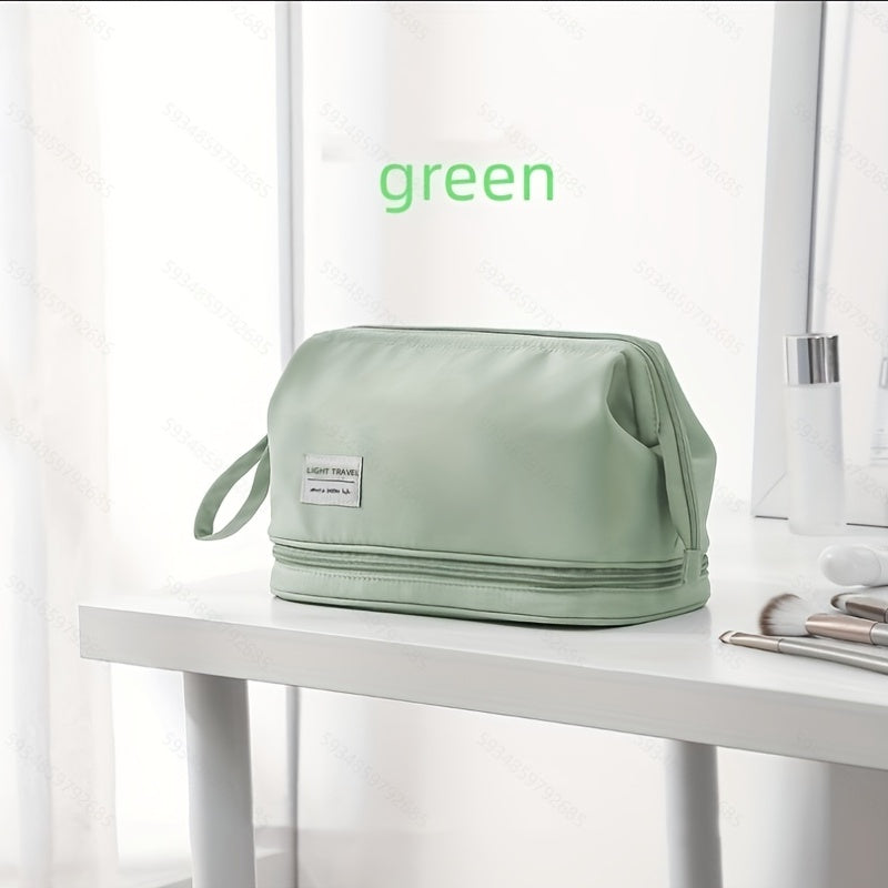 Large Capacity Makeup Bag with Brush Organizer Portable Travel Cosmetic Pouch