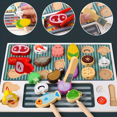 Kids Mini BBQ Pretend Play Toy Grill Set