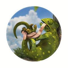 Chameleon Patterned Circular Stitched Edge Mouse Pad - Office Home