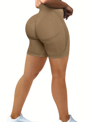 High Waist Yoga Shorts Moisture Wicking Soft Dry Tummy Control