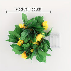 20 LED Sunflower String Lights 6 6FT Garland Flower Fairy Lights Bedroom Wedding