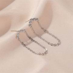 Rhinestone Decor Stud Earrings Hip Hop Goth Style Jewelry