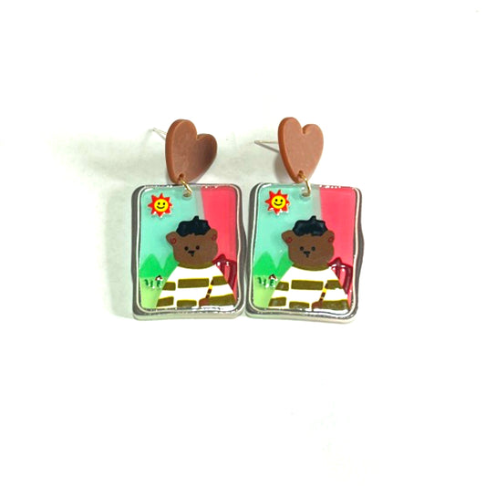 3 Pairs Bear Stud Earrings Set for Girls
