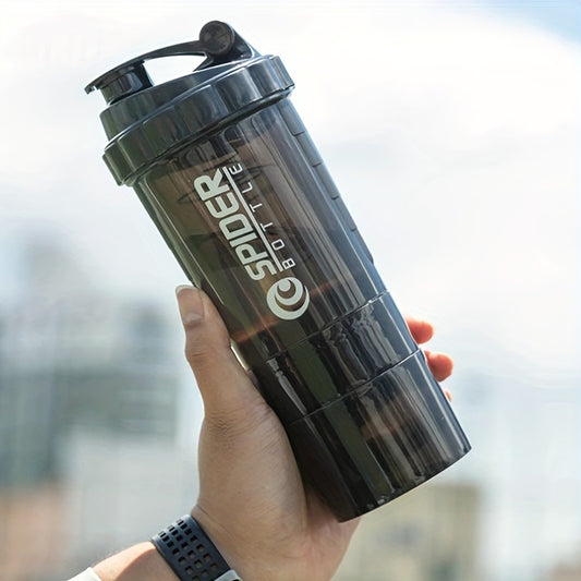 Protein Shaker Bottle 3 Layers Large Capacity Outdoor Water Bottle