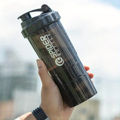 Protein Shaker Bottle 3 Layers Large Capacity Outdoor Water Bottle