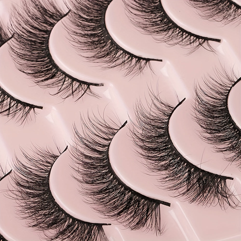 10 Pairs Faux Mink Lashes Natural Look Cat Eye False Eyelashes