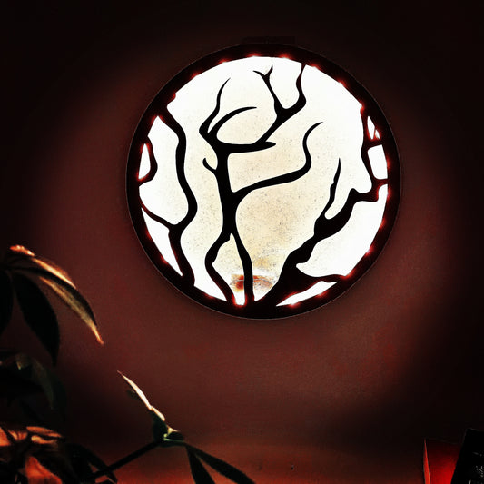 LED Light Wooden Hanging Wall Decoration Flower Series Night Light