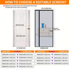 Magnetic Screen Door Thicker Fiberglass Mesh Closure Left Right Side Opening