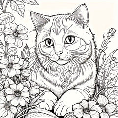 Lazy Cat Coloring Book for Adults 20 Pages Watercolor Paper
