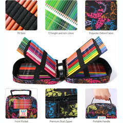 72 Colored Pencils Set with Floral & Butterfly Pouch