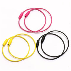 10pcs Stainless Steel Wire Keychain Circle Rope Cable Loop Outdoor Camp