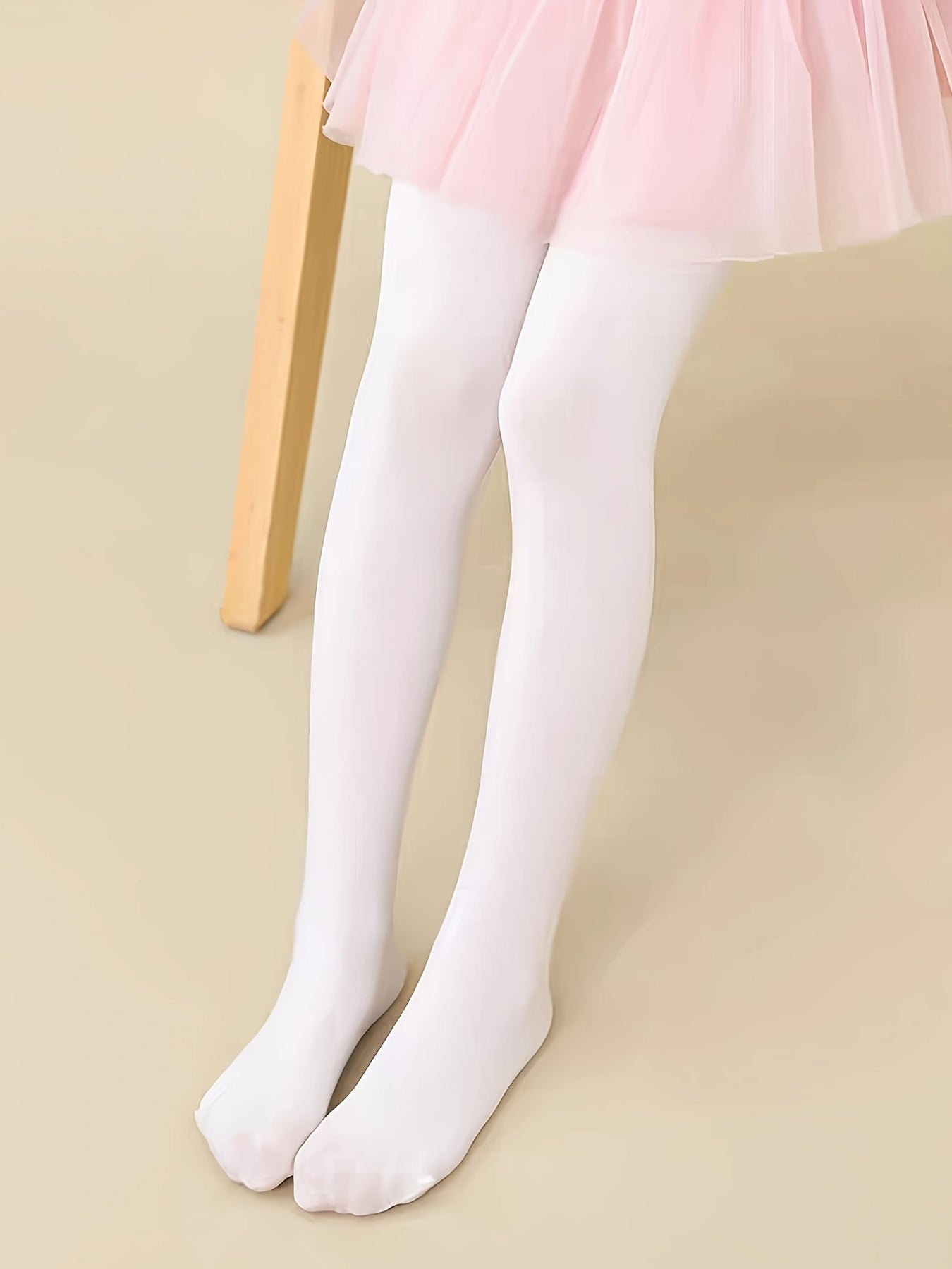 Comfy Solid Stretchy Footed Leggings for Girls