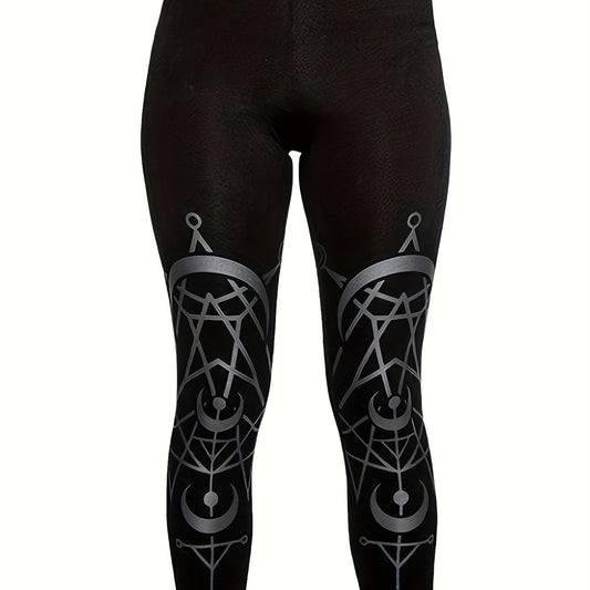  Casual Leggings Women's Plus Graphic Print Medium Stretch