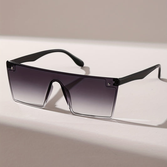 Flat Top Sunglasses Gradient Lens Rivet Decor Eyewear UV400