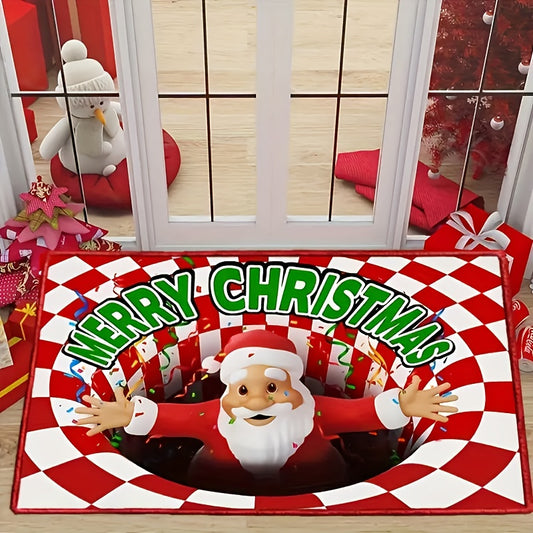 Santa Claus Pattern Area Rug Soft and Comfortable Floor Mat