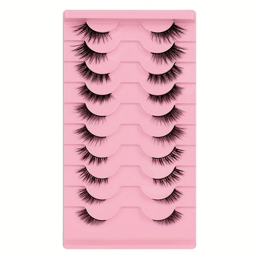 10 Pairs Fox Eye Style Natural False Eyelashes
