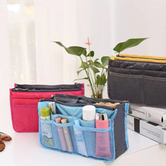 Large Capacity Double Layer Makeup Bag Portable Storage Organizer