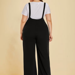  Zipper Wide Leg Overalls High Rise Overalls