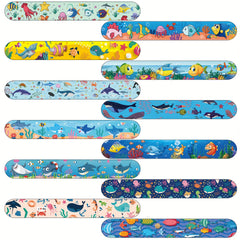 12pcs Ocean Animal Slap Bracelets Marine Life Design Party Favors