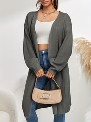 Long Length Knit Cardigan Open Front Sweater Women's Clothing