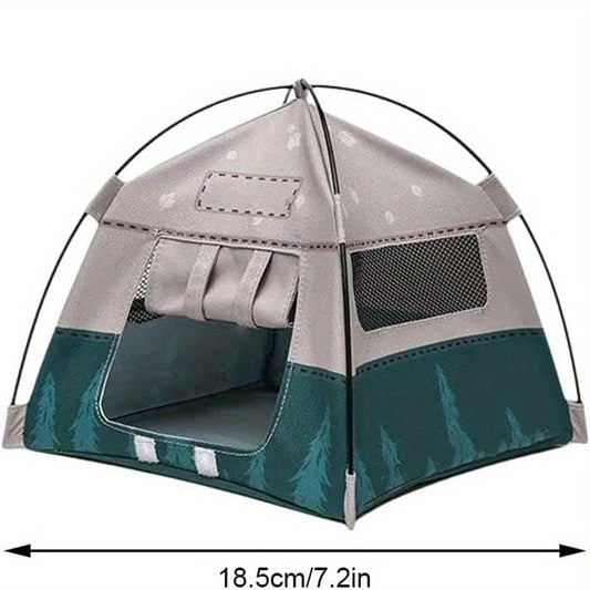 1:12 Scale Gray Doll Tent Camping Scene Accessory with Ventilation & Storage