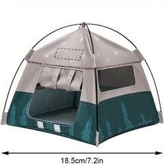 1:12 Scale Gray Doll Tent Camping Scene Accessory with Ventilation & Storage