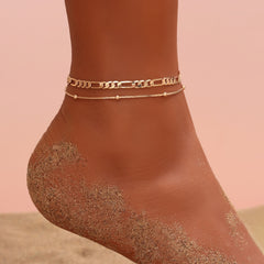 Dainty Twist Knot Anklet Chain Hollow Alloy Link Chain Beach Surfing Jewelry