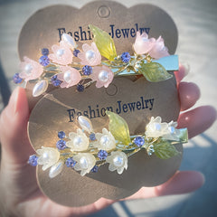 Lily of the Valley Hairpin Spring Clip Leaf Flower Headwear