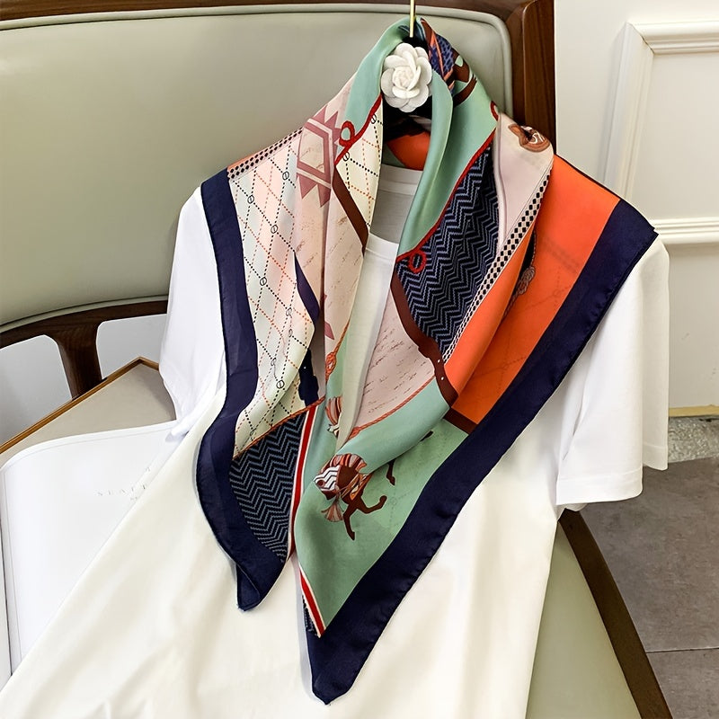 Square Silk Scarf Print Satin Shawl Wrap Hijab Women Headband Bandana